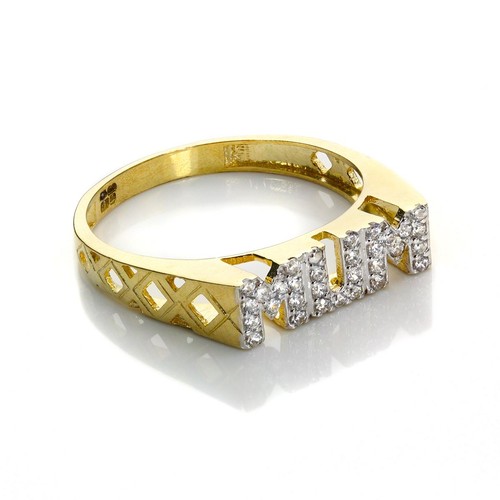 9ct yellow gold mum crystal - yellow, /