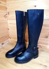 Carvela Kurt Geiger Margot Black Leather Knee Riding Boots UK 4/37 RRP £249