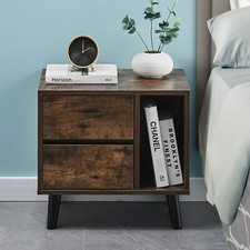 2 Brown Drawers Storage Wood