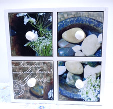 Pretty Wooden Painted Glazed Four-Drawer Desktop Cabinet Kitchen Storage 23 cm