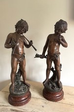 Pair Of Auguste Moreau Spelter