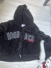 Hoodrich Women’s Black Cropped Hoodie Size Small With Red Writing