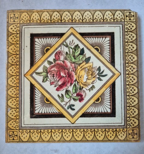 Antique victorian tile floral - victorian,