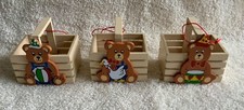 3 NEW Mini Wood Crates : Bear