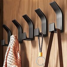 5 Pack Black Coat Hooks Double