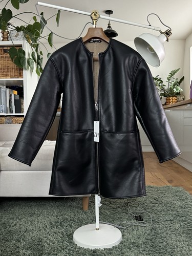 Zara double faced coat pu - double,