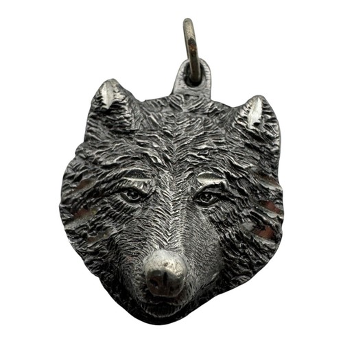Vintage sisk wolf head pewter - wolf,