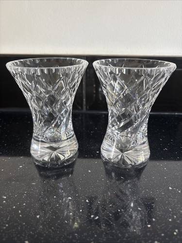 Pair vintage cut glass - pair,