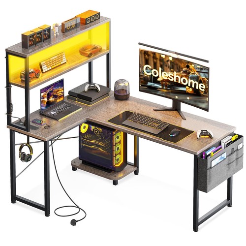 Coleshome shaped gaming desk - shaped,