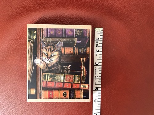 Large wooden cat stamp - cat,