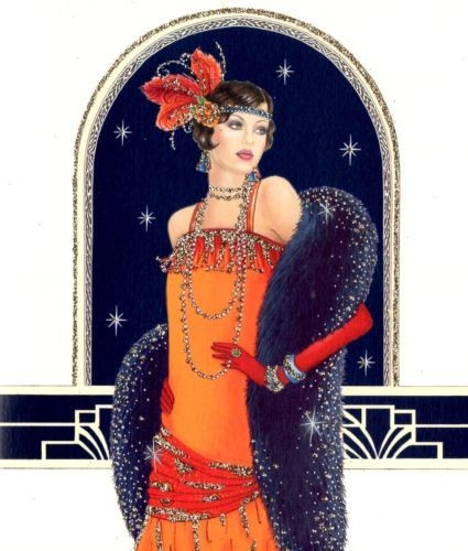 Art deco ladies - ladies, cross