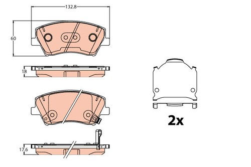 New brake pad - new,