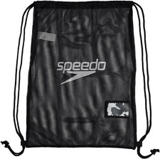 SPEEDO BLACK SWIMMING MESH KIT BAG 35L WITH DRAWSTRING AND NAME IDENTIFICATION