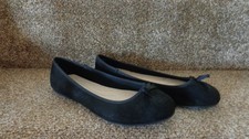 EVANS BLACK FAUX SUEDE BALLET
