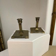 Antique Art Nouveau Brass/Bronze Candlestick Holders – Geschutzt Secessionist