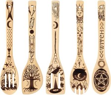 FUTERLY Witchy Gifts for Women - 5 PCS Wooden Spoons Cooking,Witch Stuff... 