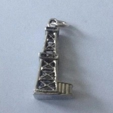 Kinney Oil Rig Charm 925 Sterling Silver Stamped KINNEY Prob. RL STERLING