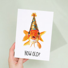 Birthday Card Funny Gold Fish