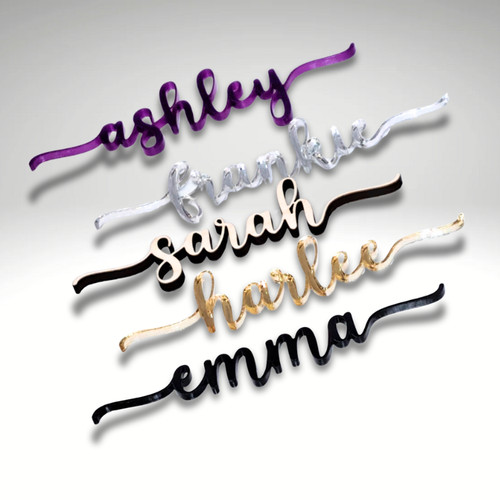 Personalised name tags fancy - name,