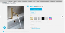 Crosswater vessel basin tap Brushed Brass + Matching Basin Waste