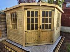 6X6 CORNER HOUSE SUMMERHOUSE GARDEN ROOM OFFICE HEAVY DUTY TANALISED TREATED .