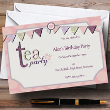 Tea Party Vintage Chic Personalised Birthday Party Invitations - TH147
