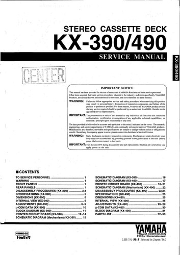 Service manual for yamaha - service,