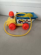 Vintage 1982 Fisher Price Jiffy Dump Truck Toy Pull Along Push Along Toy V