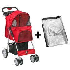 KCT RED PET STROLLER WITH RAIN