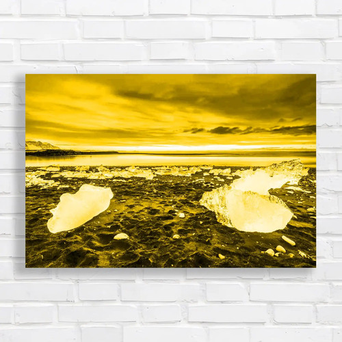 Ice beach winter - beach, sunset