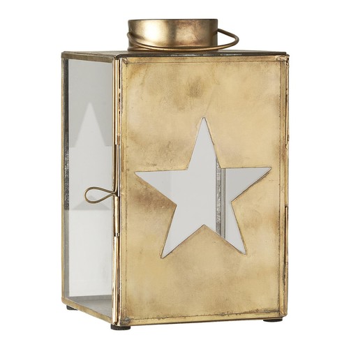 Brass lantern with - star, cut