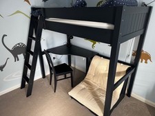 Bunk bed/ High sleeper with single mattress, desk, chair & Futon bedroom set