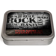 Personalised Tobacco Tin Music 2oz Baccy Pill Storage Cigarette Rock Gift SH215