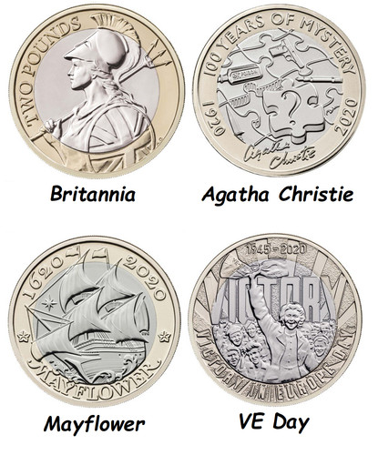 2020 coin two pound coins - £2,