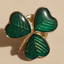 St. Patrick's Day Green Shamrock 3-Leaf Clover Hat Lapel Pin Badge Brooch