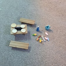 Vintage Sylvanian Families Camping BBQ Tent Picnic Bench