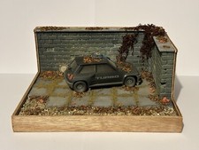 1/24 Scale Abandoned Renault 5 GT Turbo Model with handmade wall and weathering