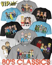 VIPwees Mens T-Shirt Quality Cotton 80s Movie Inspired Caricatures Choose Design