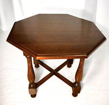 Vintage Oak Octagonal Side