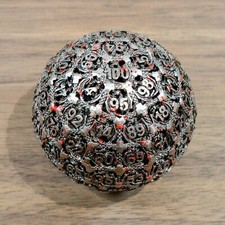 D100 Dice Percentile Die One Hundred Sided Metal DND Dragon TTRPG Game Gift D&D