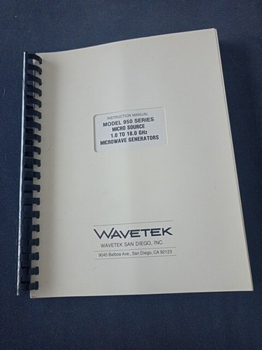 Wavetek model 950 series micro - wavetek,