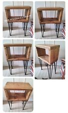 Handmade Bedside Table **Reclaimed Wood Rustic Industrial on Hairpin Legs 