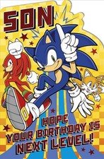 Son Birthday Card Sonic The Hedgehog Hope Your Birthday Is Next Level Have Fun