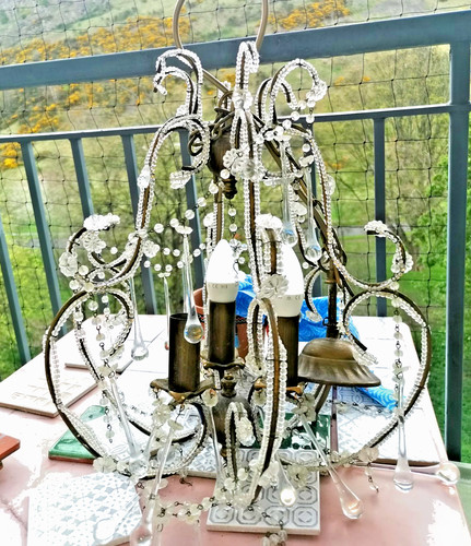 Salvaged crystal chandelier - salvaged,