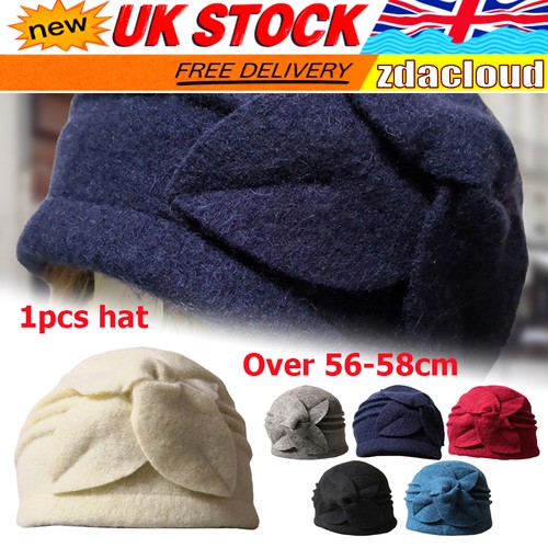 Ladies wool flower cloche felt - wool,