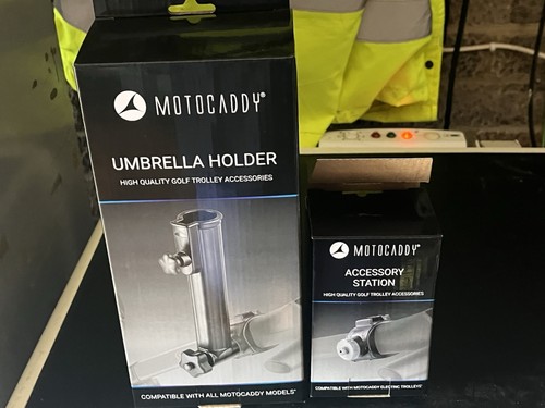 Motocaddy umbrella holder and - umbrella,