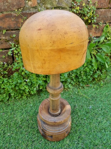 Vintage hat block wooden - block,