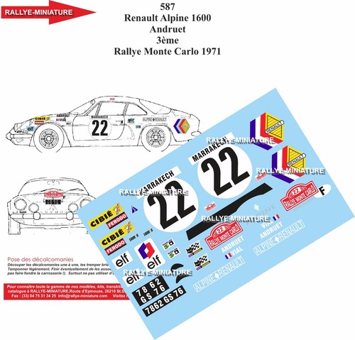 Decals ref 0587 alpine - decals, 1/43