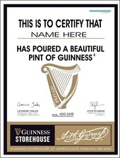 Guinness certify metal sign - metal,