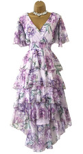 QUIZ Purple Floral Ruffled